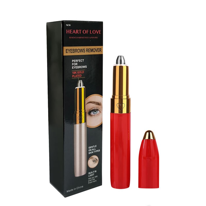 Lipstick-Style Electric Eyebrow & Facial Hair Trimmer – Painless, Portable