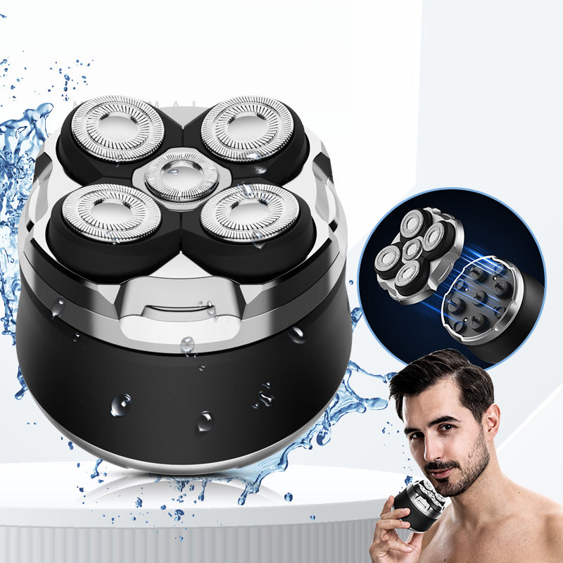 5-Blade Rechargeable Electric Shaver – IPX6 Waterproof, 8000 RPM, 120-Min Battery