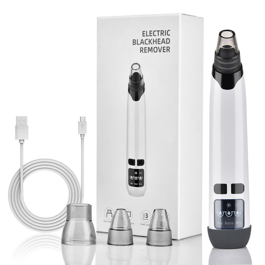 Blackhead Remover Vacuum with Hot Compress – 3-Level Suction, 4 Heads, USB Rechargeable