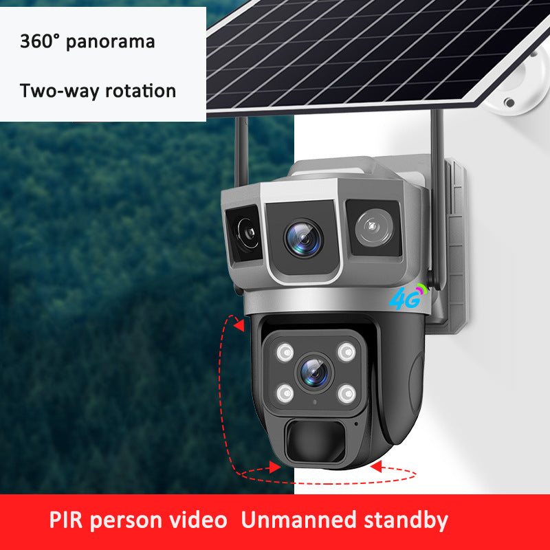 V380PRO-9 Solar-Powered WiFi Outdoor PTZ Security Camera – IP66, Alarm & Built-In Microphone