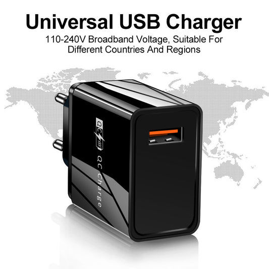 Super Fast Charging Wall Charger – EU, US & UK Plug, Black & White