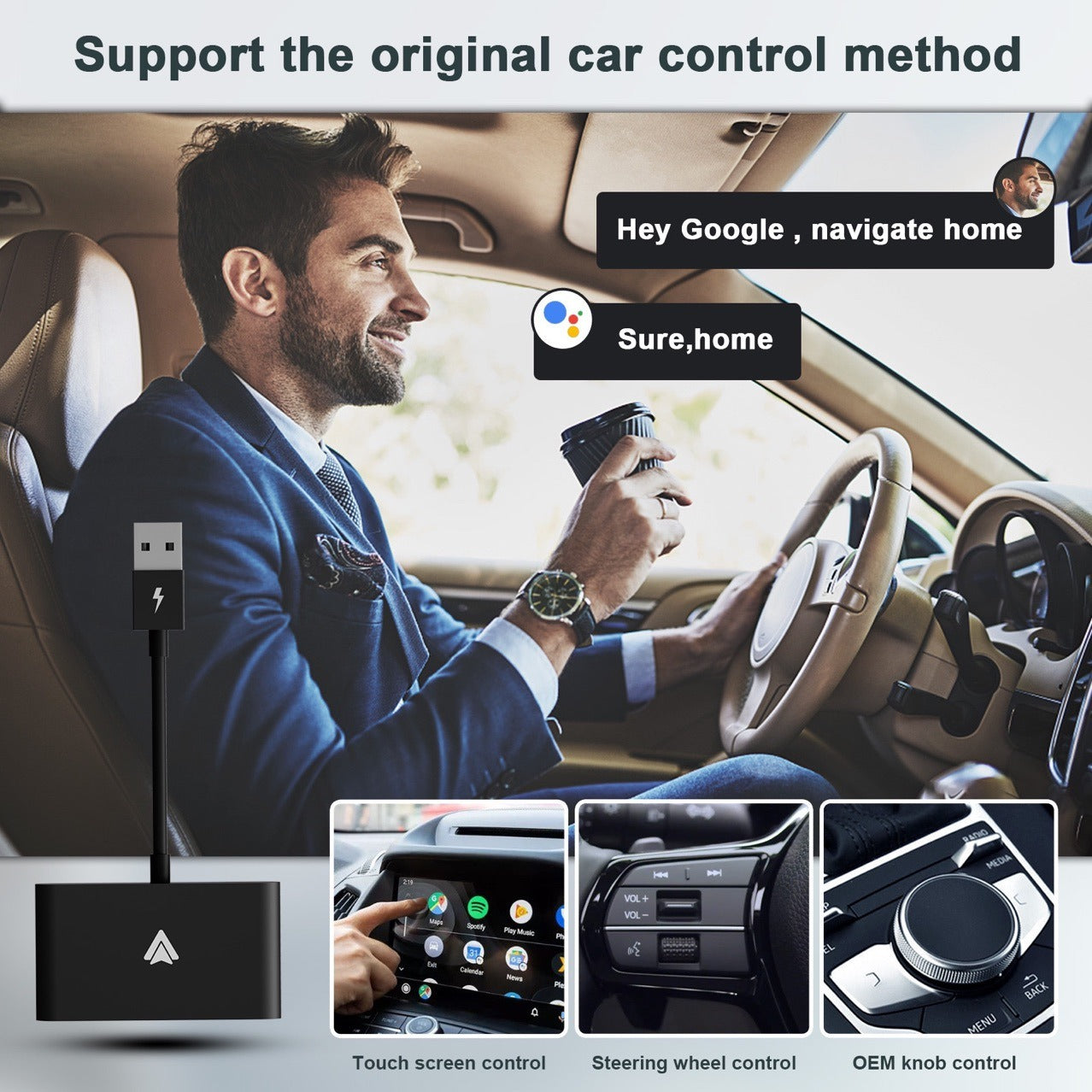 Wireless CarPlay & Android Auto Adapter – Convert Wired to Wireless, Universal Box