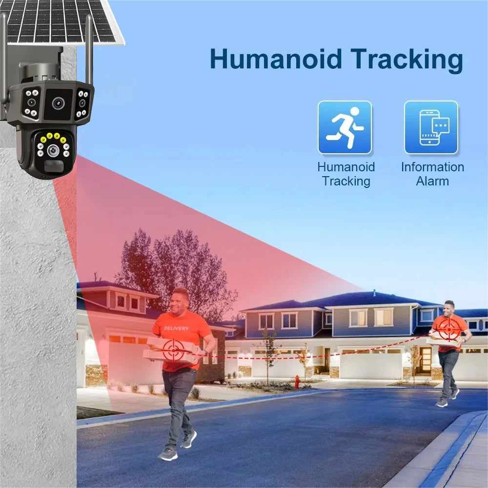 6MP Solar WiFi PTZ Security Camera – Full-Color Night Vision, 30m Range, IP66 & Voice Intercom