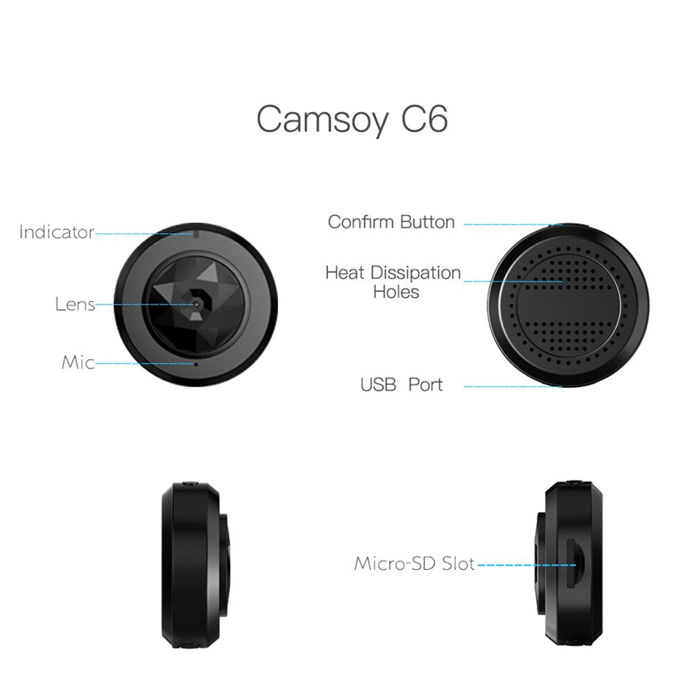 C6 Mini Magnetic WiFi Camera – 720P HD, Invisible Night Vision & Motion Detection