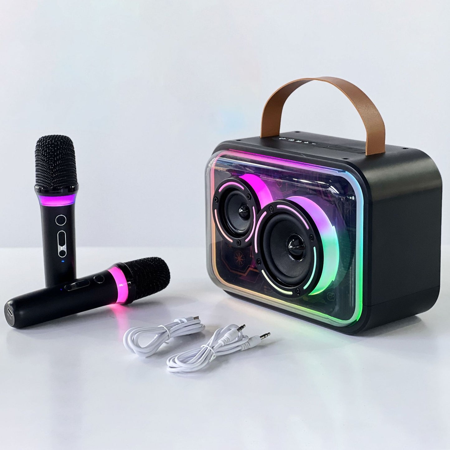 Portable Karaoke Bluetooth Speaker with RGB Lighting