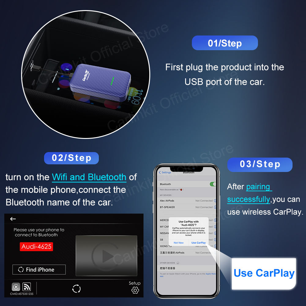 Carlinkit 4.0 CP2A – Wired to Wireless CarPlay & Android Auto Adapter