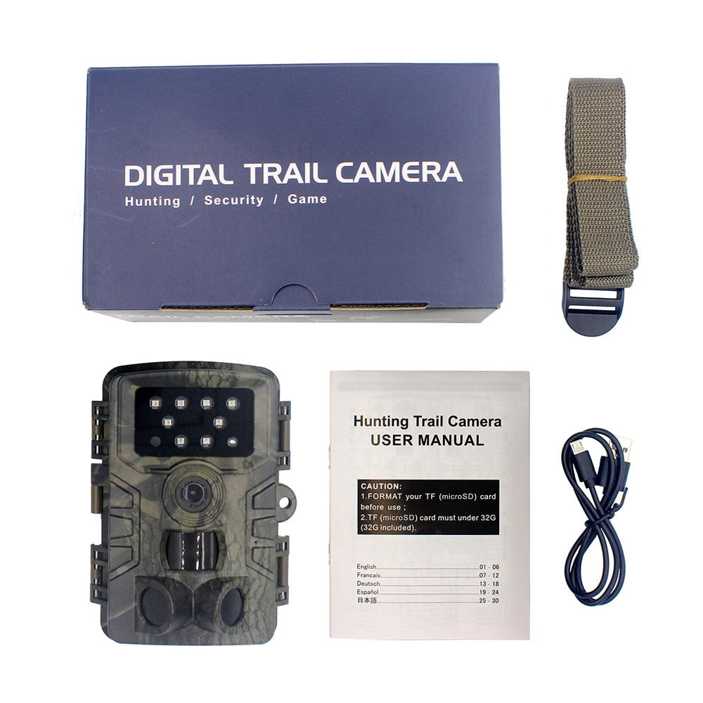 PR700 20MP Trail Camera – 1080P, 0.2s Trigger, 120° PIR Detection & IP66 Waterproof