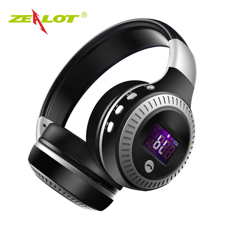 Zealot B19 Wireless Bluetooth 5.0 Headphones – FM Radio, LCD Display, TF Card, CVC6.0 Noise Cancelling