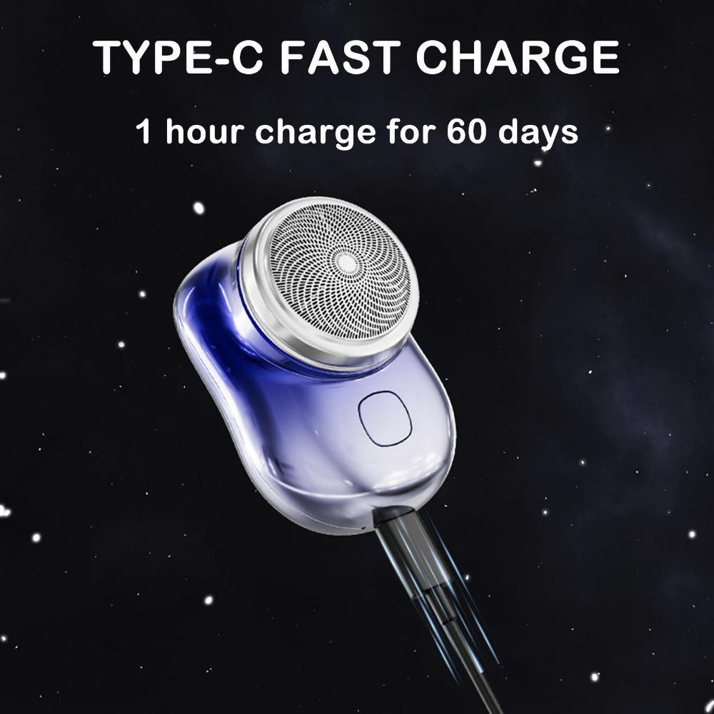 Portable Mini Electric Shaver – Waterproof, 60+ Min Battery, Rotary Multi-Head