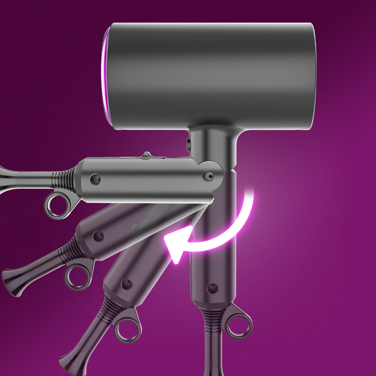 Negative Ion Folding Hair Dryer – 1600W+, Constant Temp, Concentrator & Diffuser