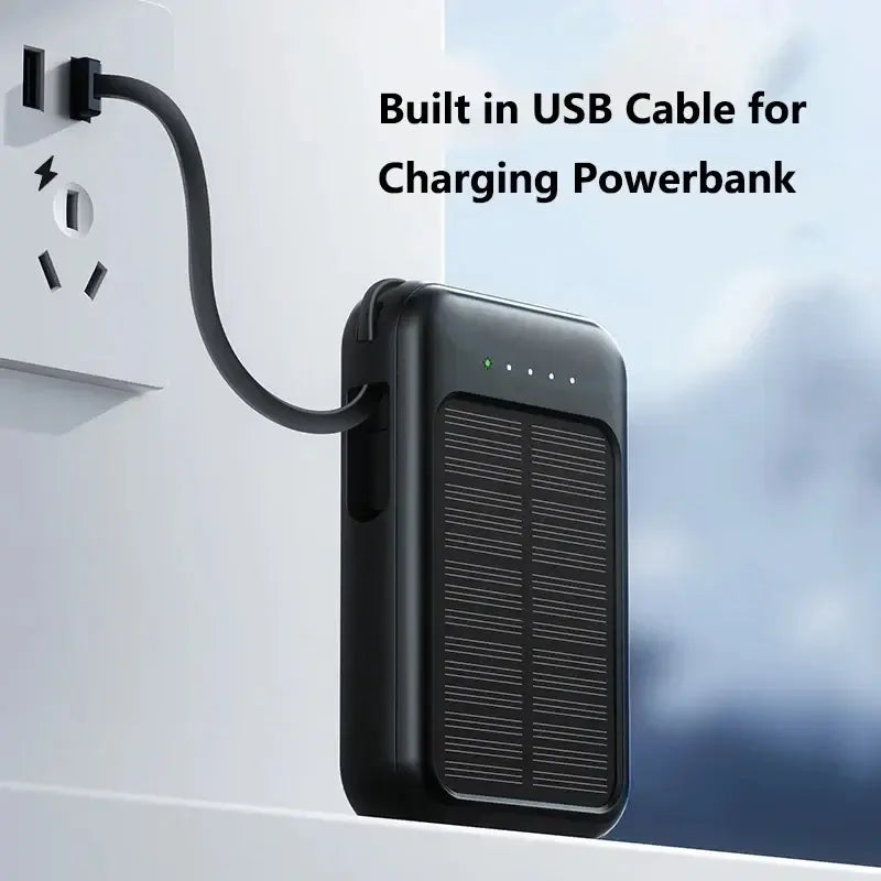 Mini Solar Power Bank – Compact Portable Charger for Outdoor & Camping (5000 / 10000 / 20000mAh)