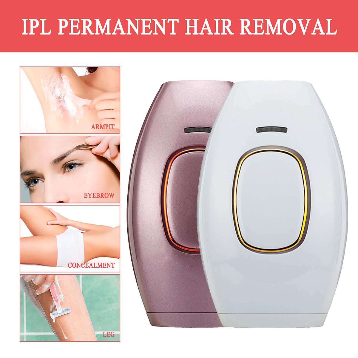 IPL Hair Removal Device – 5-Level Intensity, Full Body, Rechargeable Epilator