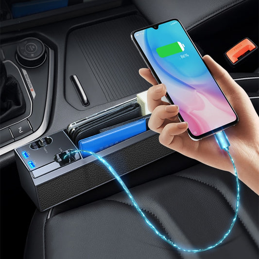 Car Seat Gap Organizer with Built-In Fast Charging – QC3.0, Cup Holder, Card Slot