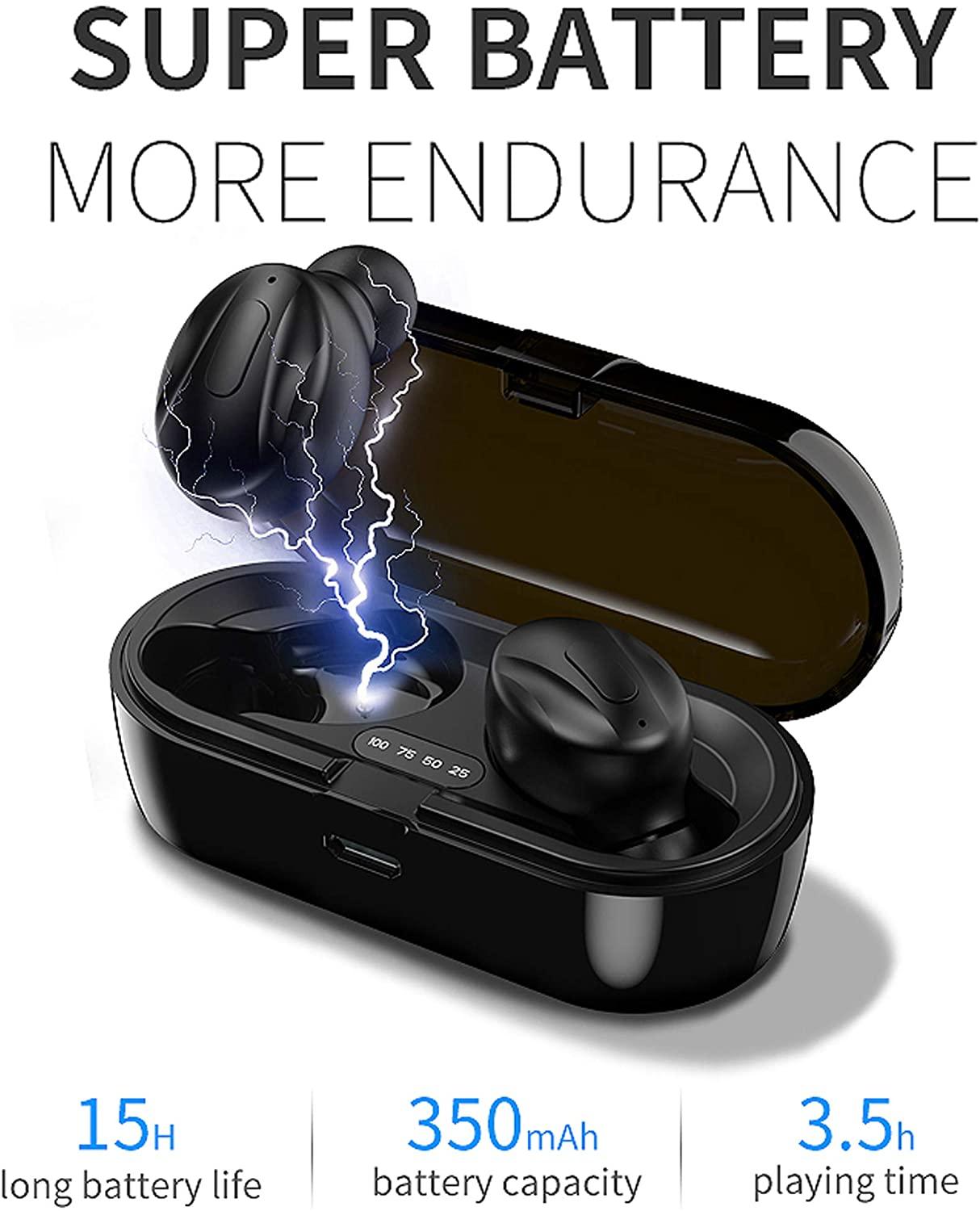 Bluetooth 5.0 TWS Earbuds – HiFi Stereo, Waterproof, True Wireless, Sports