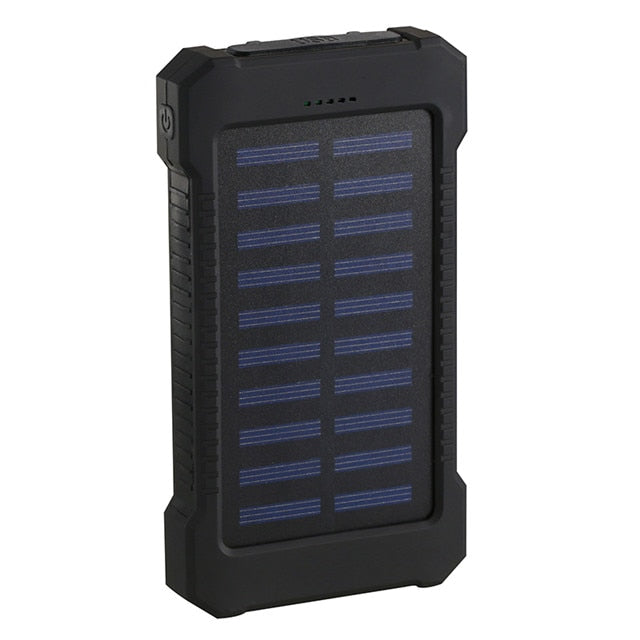 Solar Power Bank 20000mAh — Waterproof with LED Light