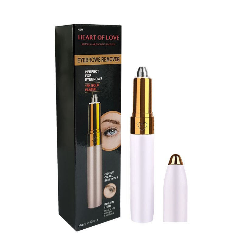 Lipstick-Style Electric Eyebrow & Facial Hair Trimmer – Painless, Portable
