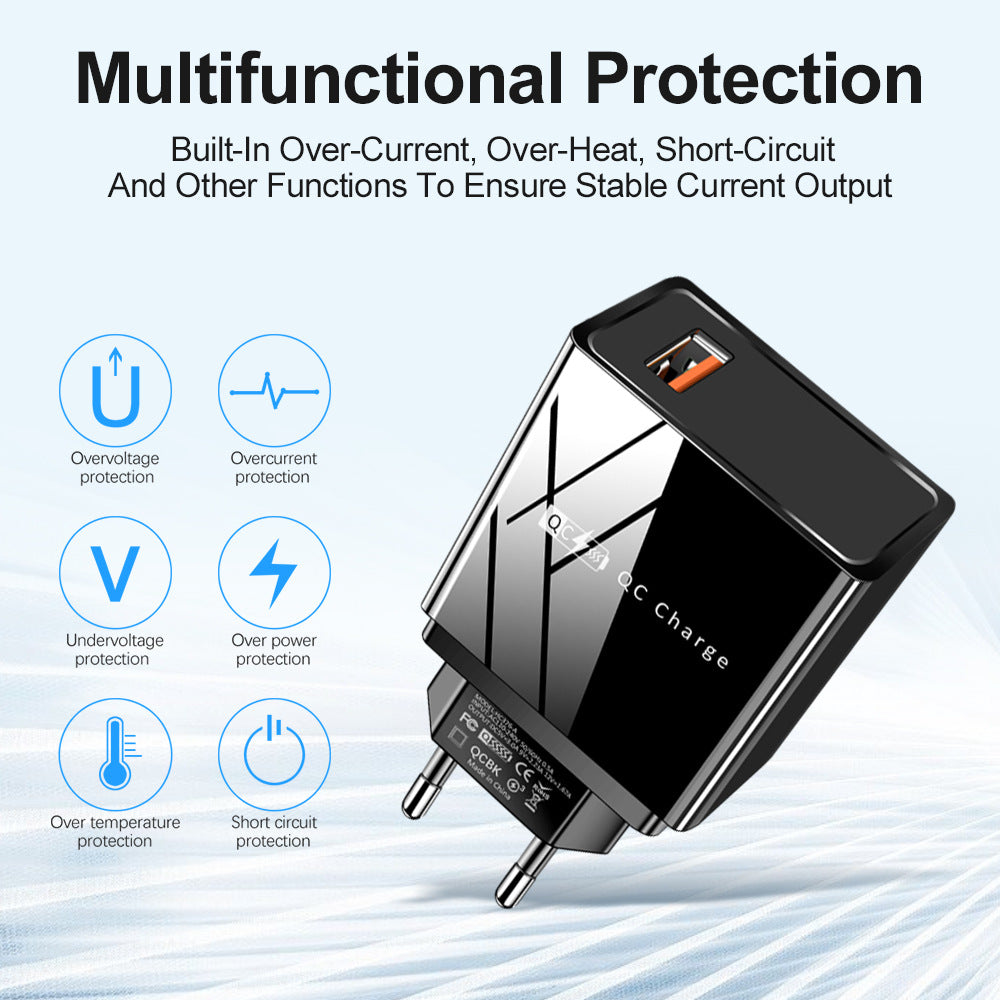 Super Fast Charging Wall Charger – EU, US & UK Plug, Black & White