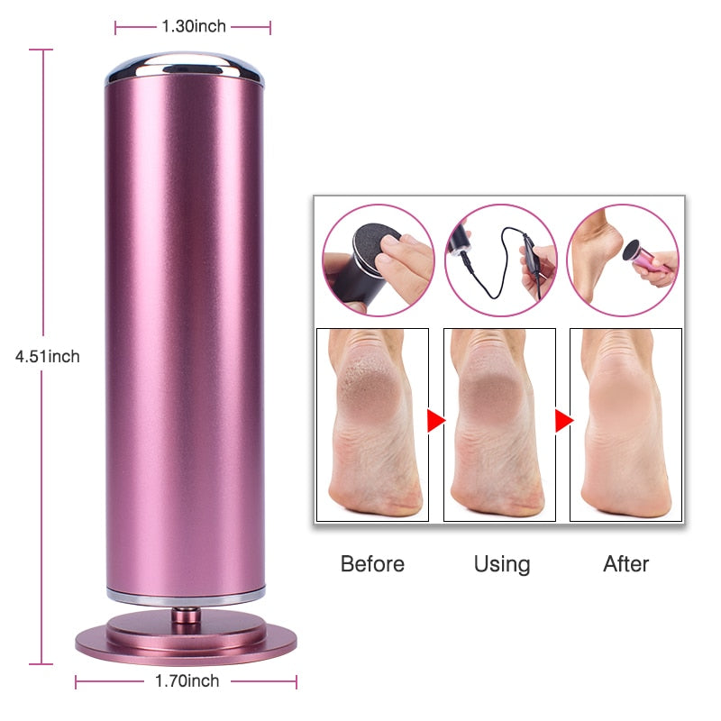 Electric Callus Remover – 360° Rotating Foot File with 60 Replacement Sandpaper Discs