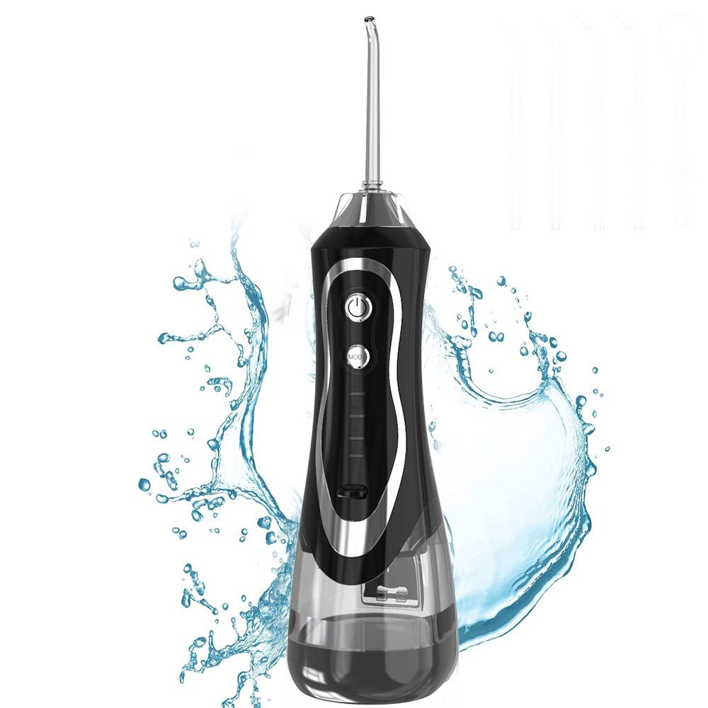 Electric Water Flosser – 300ml Tank, IPX7 Waterproof, 1800 Pulses/Min, 1-Month Battery