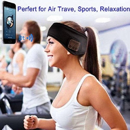 Bluetooth Sports Headband – Wireless Music, 6-7Hr Battery, Washable, Sleep & Running