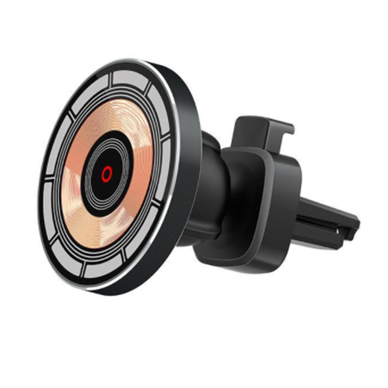 15W Magnetic Wireless Car Charger Mount – Qi, USB-C, Vent Clip, Aluminum Alloy