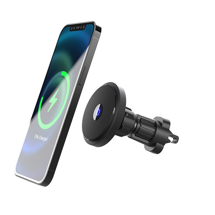 15W Magnetic Wireless Car Charger – Qi, iPhone Compatible, Aluminum Alloy, 3 Colors