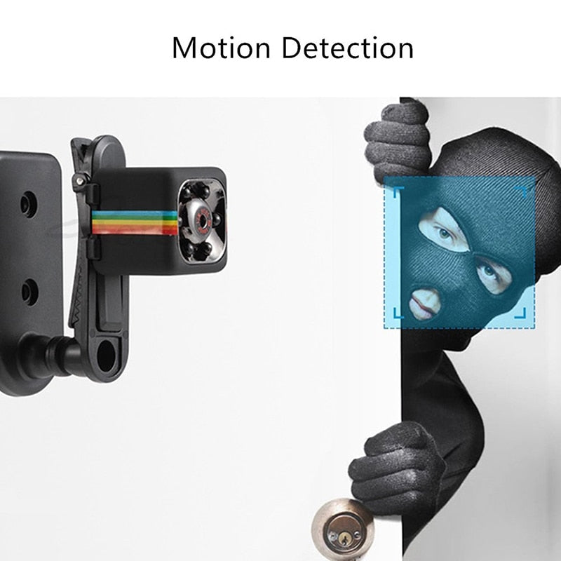 SQ11 1080P Mini Camera – 140° Wide Angle, IR Night Vision & 360° Adjustable Bracket
