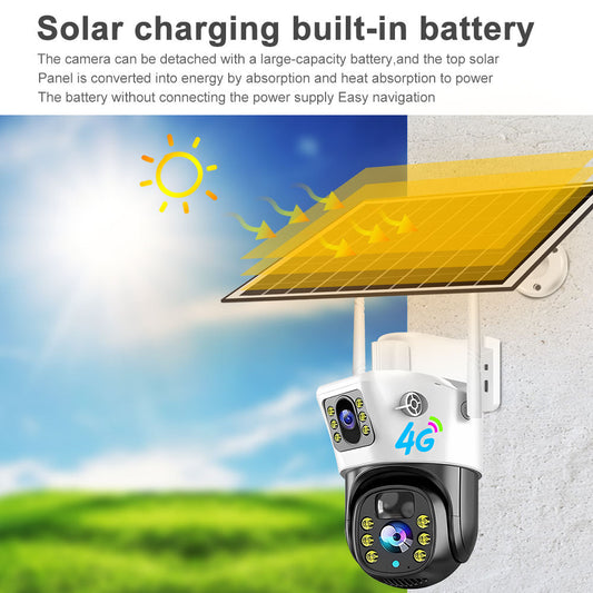 V380Pro 4G Solar Security Camera – 4MP Dual Lens with Pan-Tilt & Night Vision