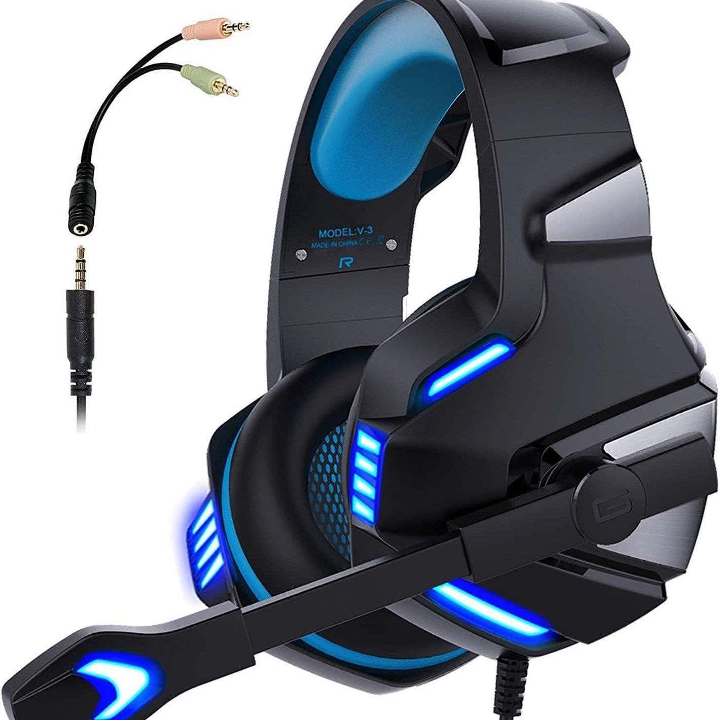 RGB Gaming Headset with Subwoofer – Wired, Built-in Mic, USB + 3.5mm, PC & Mobile