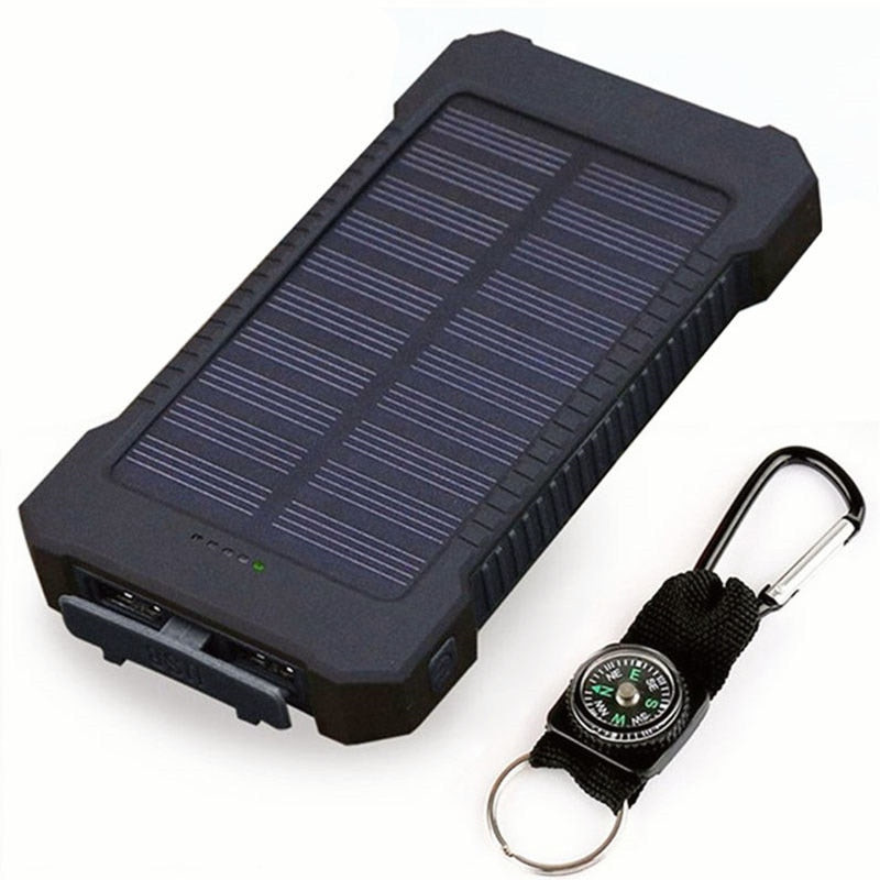 Solar Power Bank 20000mAh — Waterproof with LED Light