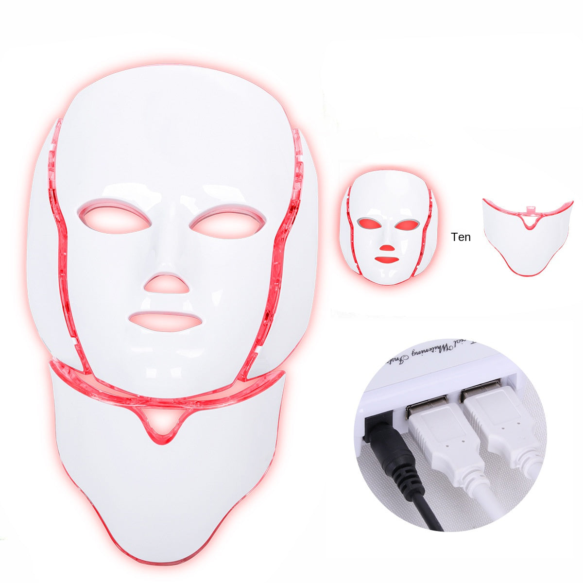 LED Photon Beauty Face & Neck Mask – 4-Speed Light Therapy Device