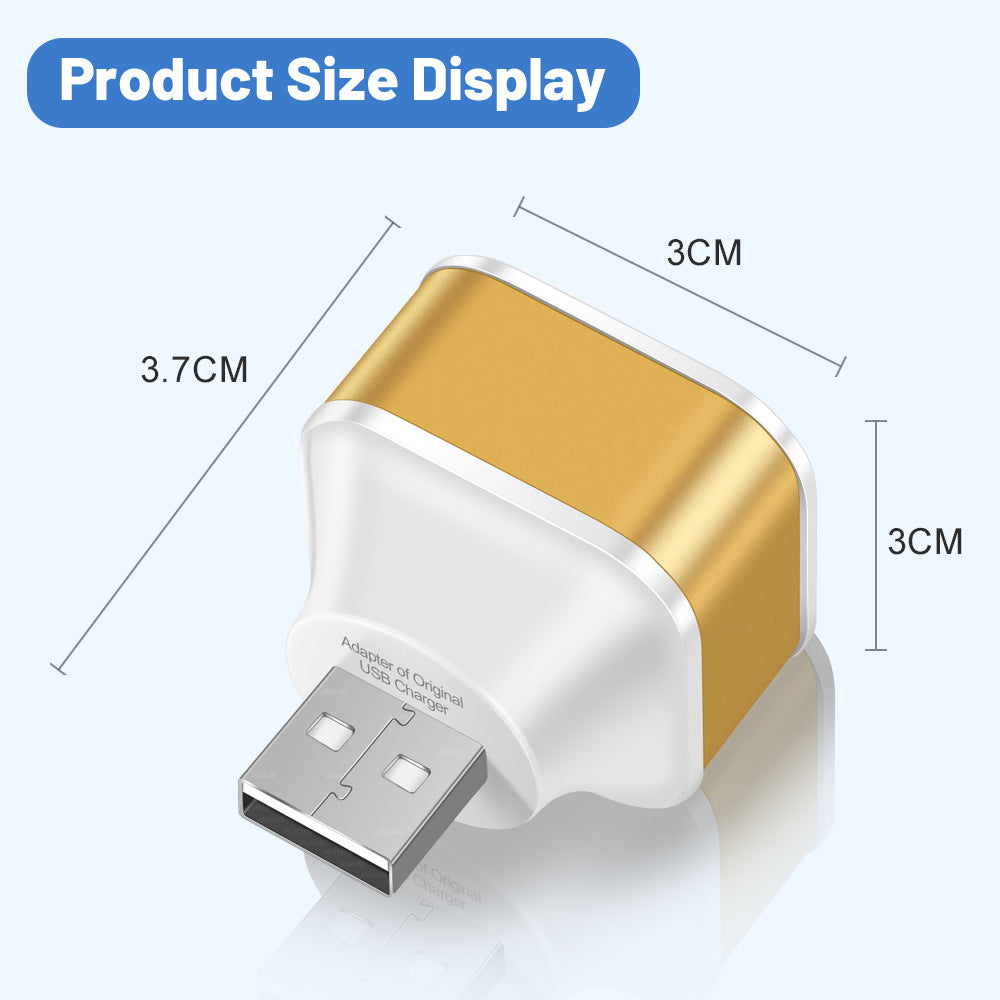 3-Port USB Charger Hub with LED Indicator – Compact 1-to-3 USB Expander