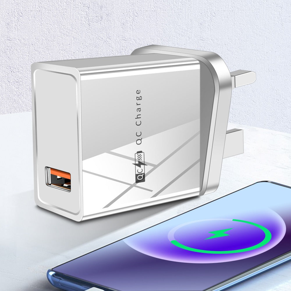 Super Fast Charging Wall Charger – EU, US & UK Plug, Black & White