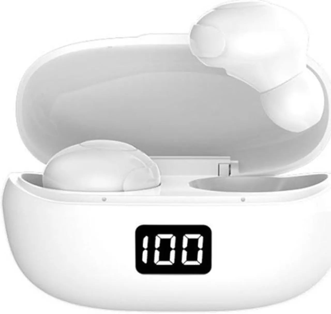 HKT6 TWS Bluetooth 5.0 Earbuds – HIFI Stereo, Smart Touch, iOS & Android, White/Black