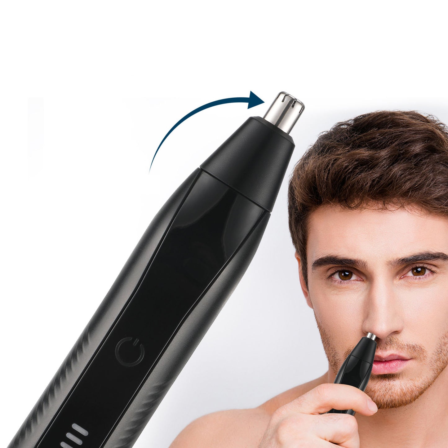 2-in-1 Electric Nose Hair & Eyebrow Trimmer – Rechargeable, Washable