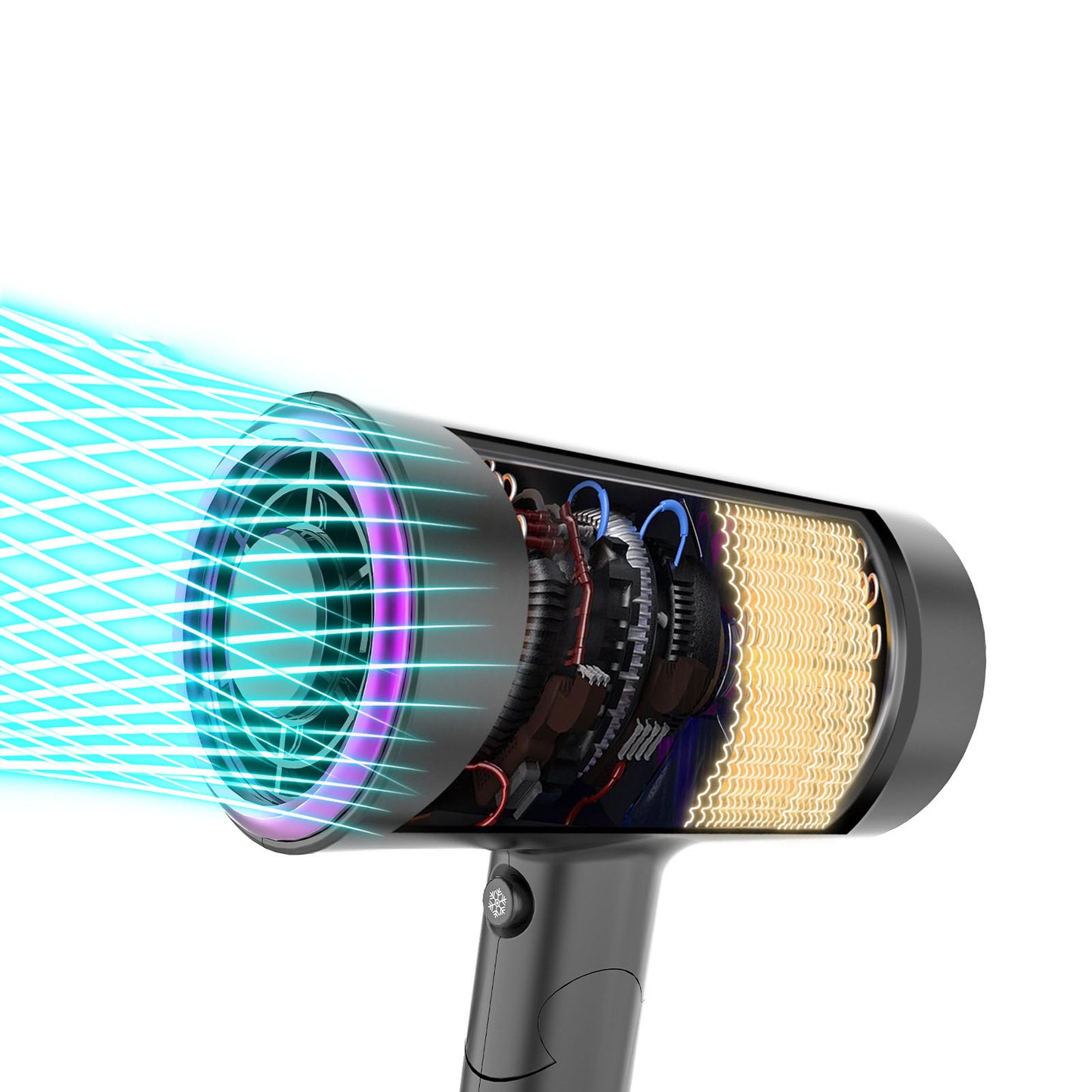 Negative Ion Folding Hair Dryer – 1600W+, Constant Temp, Concentrator & Diffuser