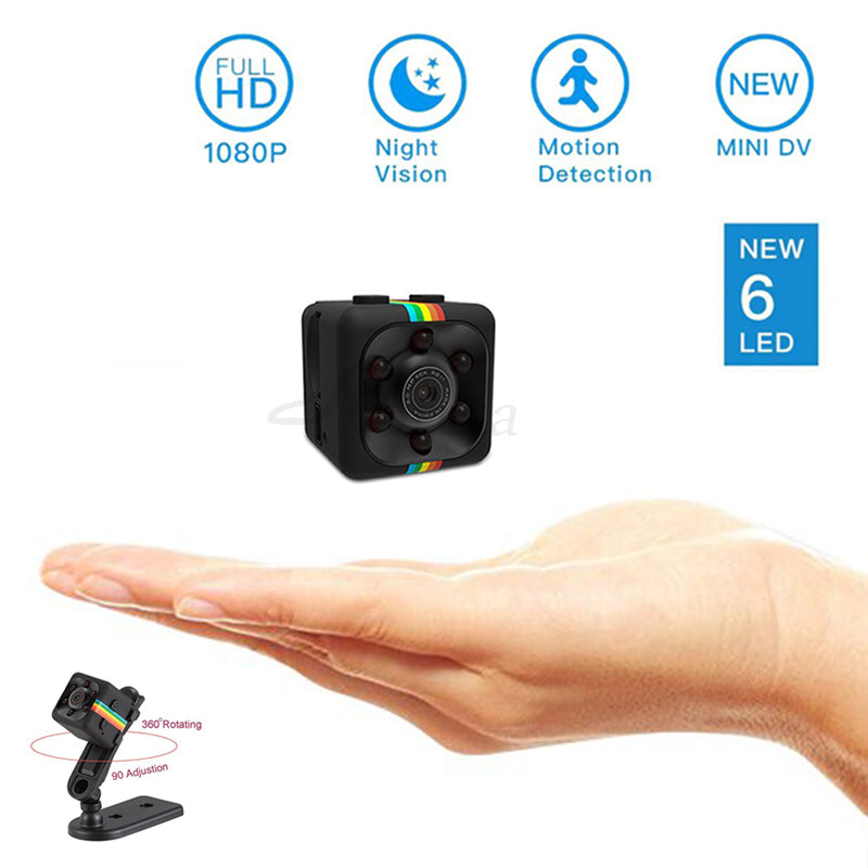 SQ11 1080P Mini Camera – 140° Wide Angle, IR Night Vision & 360° Adjustable Bracket