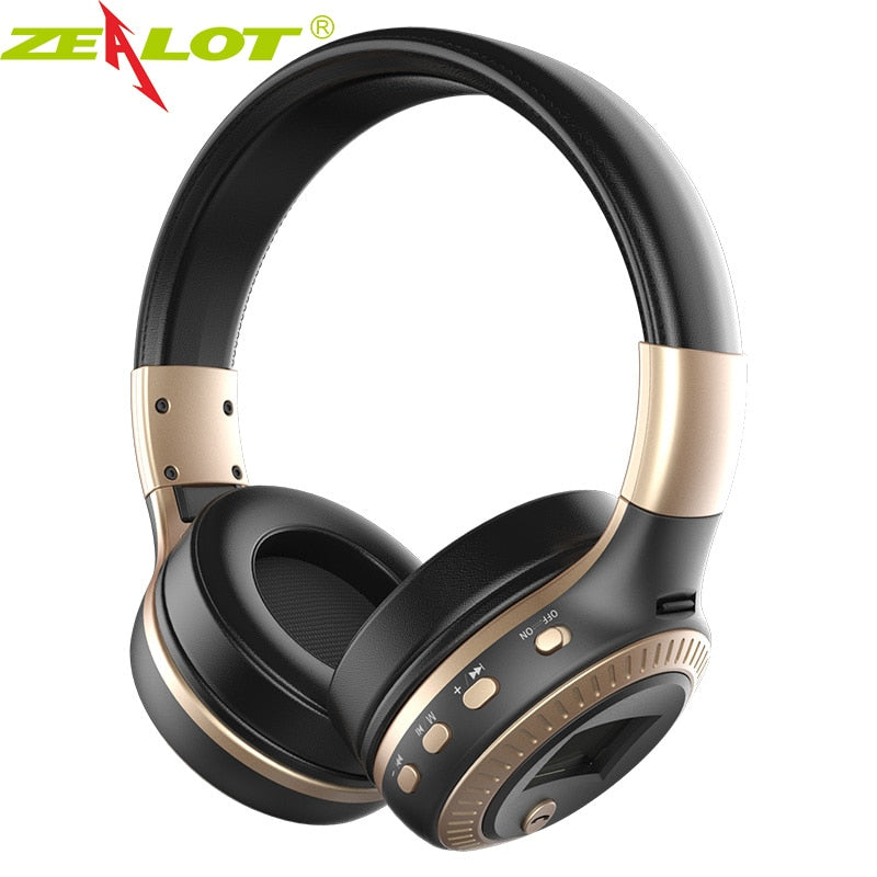Zealot B19 Wireless Bluetooth 5.0 Headphones – FM Radio, LCD Display, TF Card, CVC6.0 Noise Cancelling