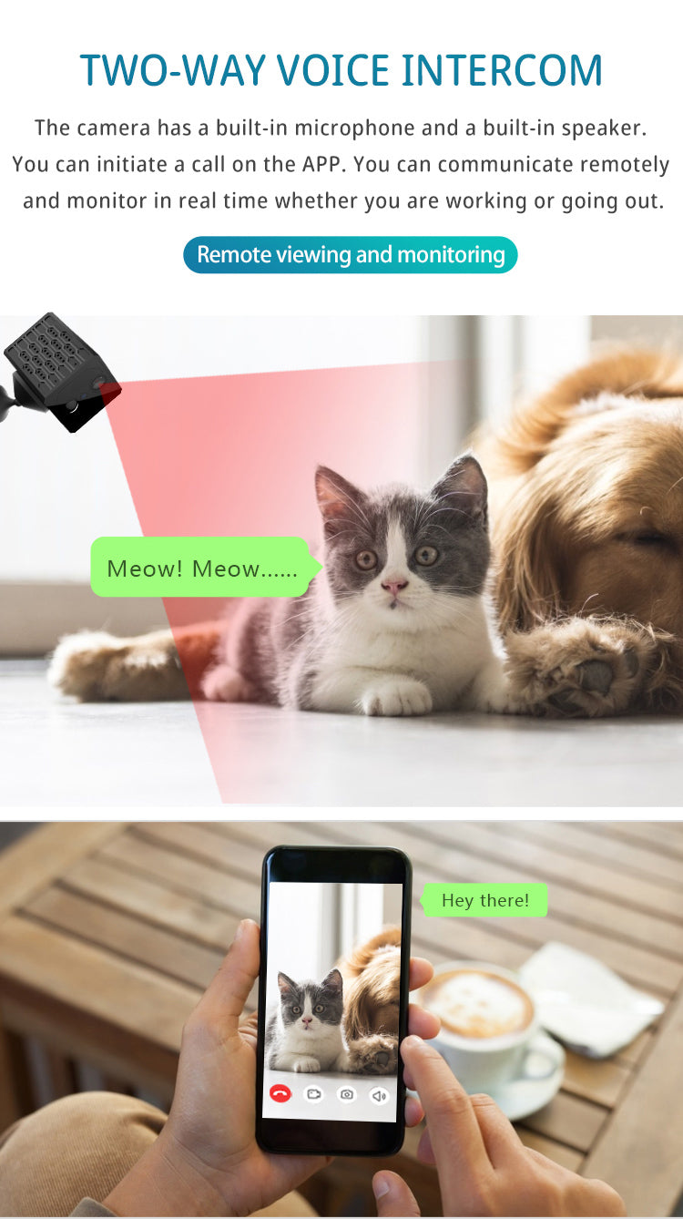 HD WiFi Security Camera with PIR Human Detection & Infrared Night Vision – Low Power Indoor Monitor