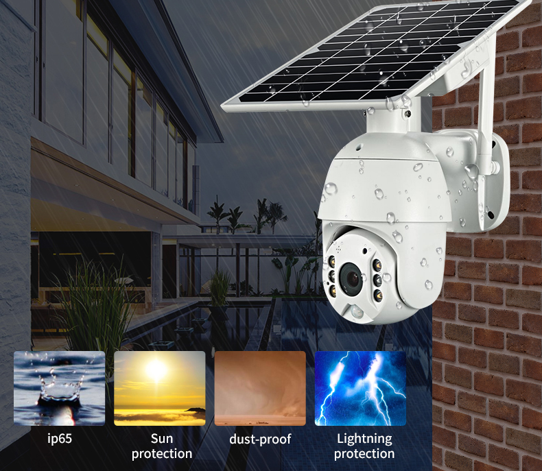1080P Solar PTZ Security Camera – 355° Pan, WiFi or 4G SIM, Color Night Vision & IP66