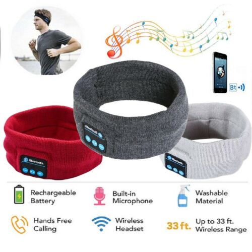 Bluetooth Sports Headband – Wireless Music, 6-7Hr Battery, Washable, Sleep & Running