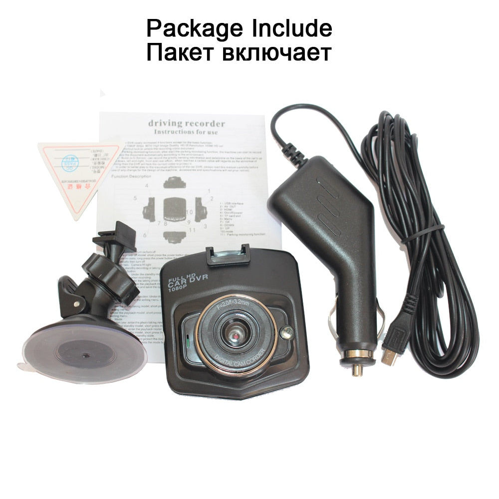 1080P Dash Cam – 2.4" OLED Display, Full HD Loop Recording, Micro SD