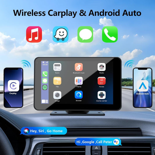7-Inch Wireless CarPlay Screen – Android Auto, Bluetooth MP5, Backup Camera Included