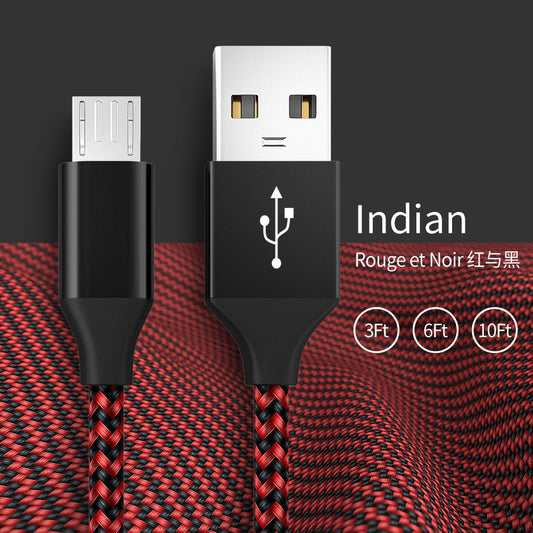 Two-Tone Nylon Braided Fast Charging Cable – Lightning, USB-C & Micro USB | Aluminum Alloy (1m)