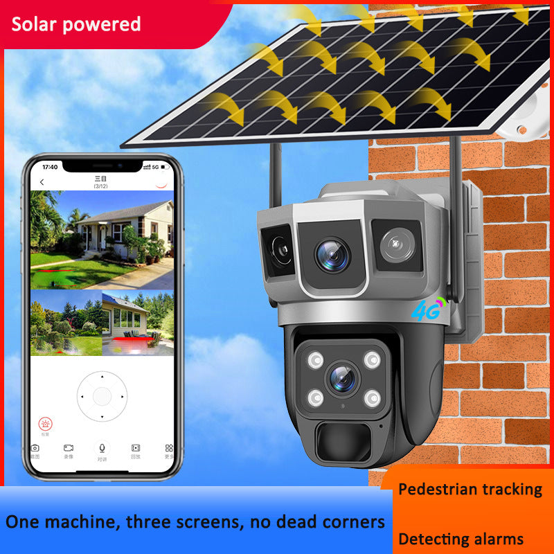 V380PRO-9 Solar-Powered WiFi Outdoor PTZ Security Camera – IP66, Alarm & Built-In Microphone