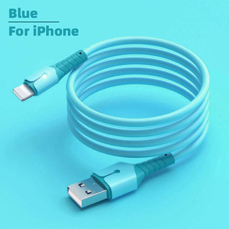 LED Glow Fast Charging Cable – Lightning, USB-C & Micro USB | Silicone (1m)