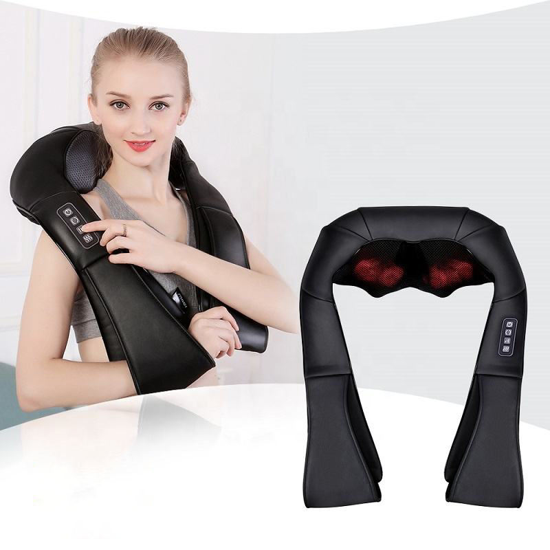 LUYAO Shiatsu Neck & Back Massager with Heat — Deep Kneading Relief for Shoulders & Body