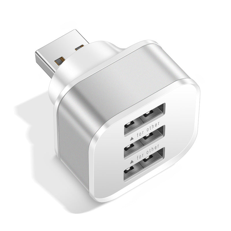 3-Port USB Charger Hub with LED Indicator – Compact 1-to-3 USB Expander