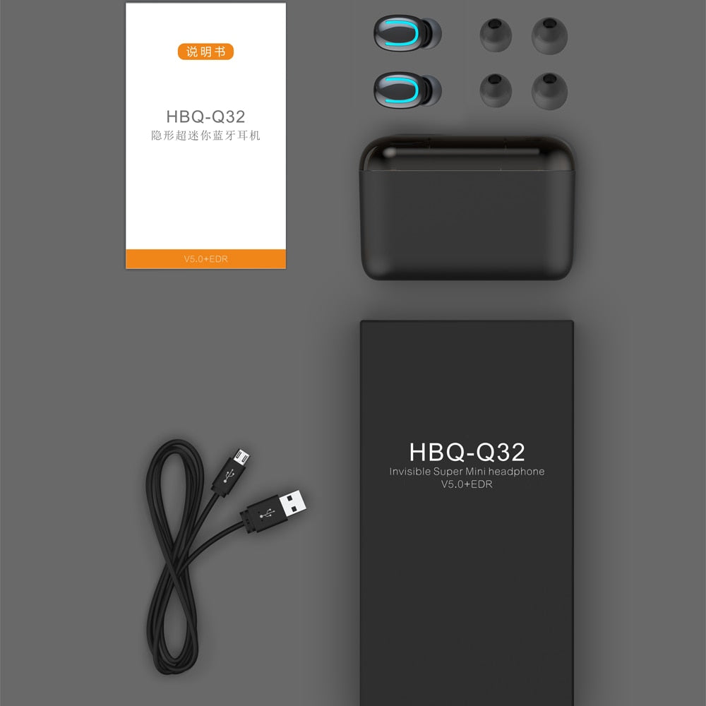 T33 Bluetooth 5.0 Ear Hook Earbuds – ANC, IPX5 Waterproof, HIFI, Mic, Single or Dual
