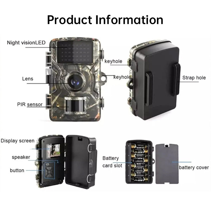 12MP Wildlife Trail Camera – 0.8s Trigger, 38 IR LEDs, 2" TFT Display & IP66 Weatherproof